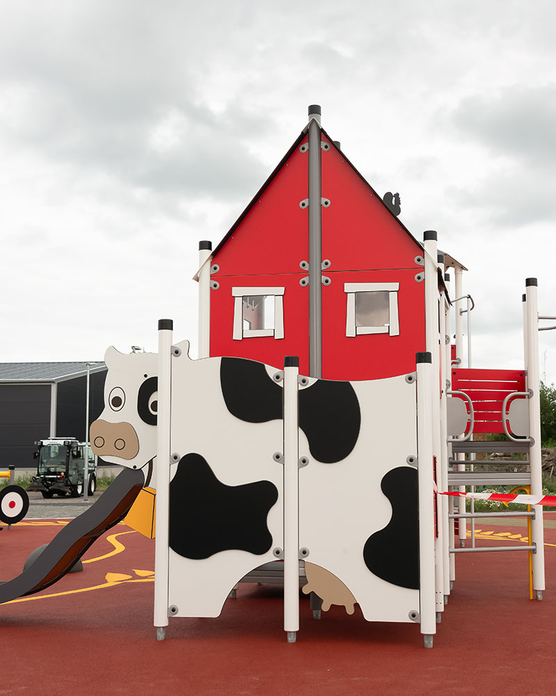 Farm themed playground unit.